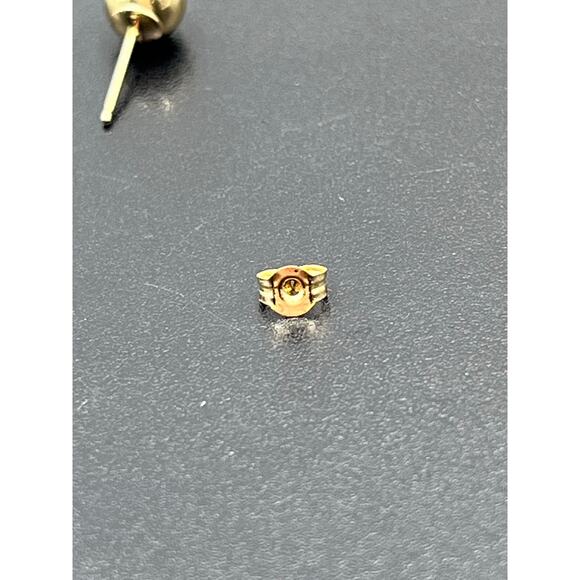 Designer Signed 14k Yellow Gold 5.5mm Ball Stud Earrings .40 grams - Picture 6 of 12